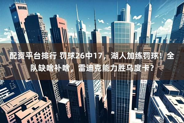 配资平台排行 罚球26中17，湖人加练罚球！全队缺啥补啥，雷迪克能力胜乌度卡？